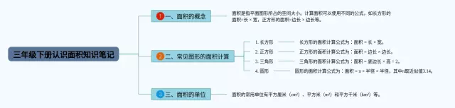 三年级下册认识面积思维导图-1