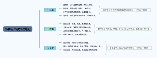 小学五年级模板思维导图-4